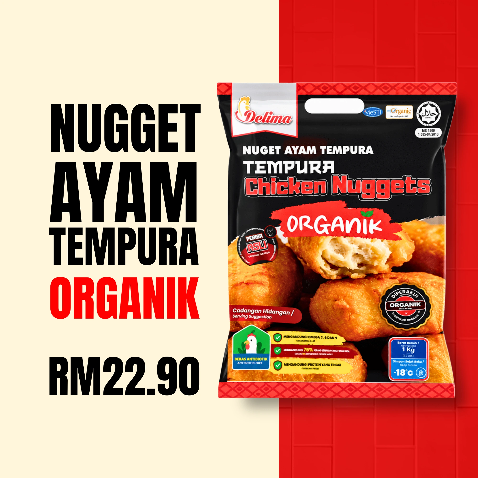 ORGANIC Chicken Tempura Nugget (1 Kg)